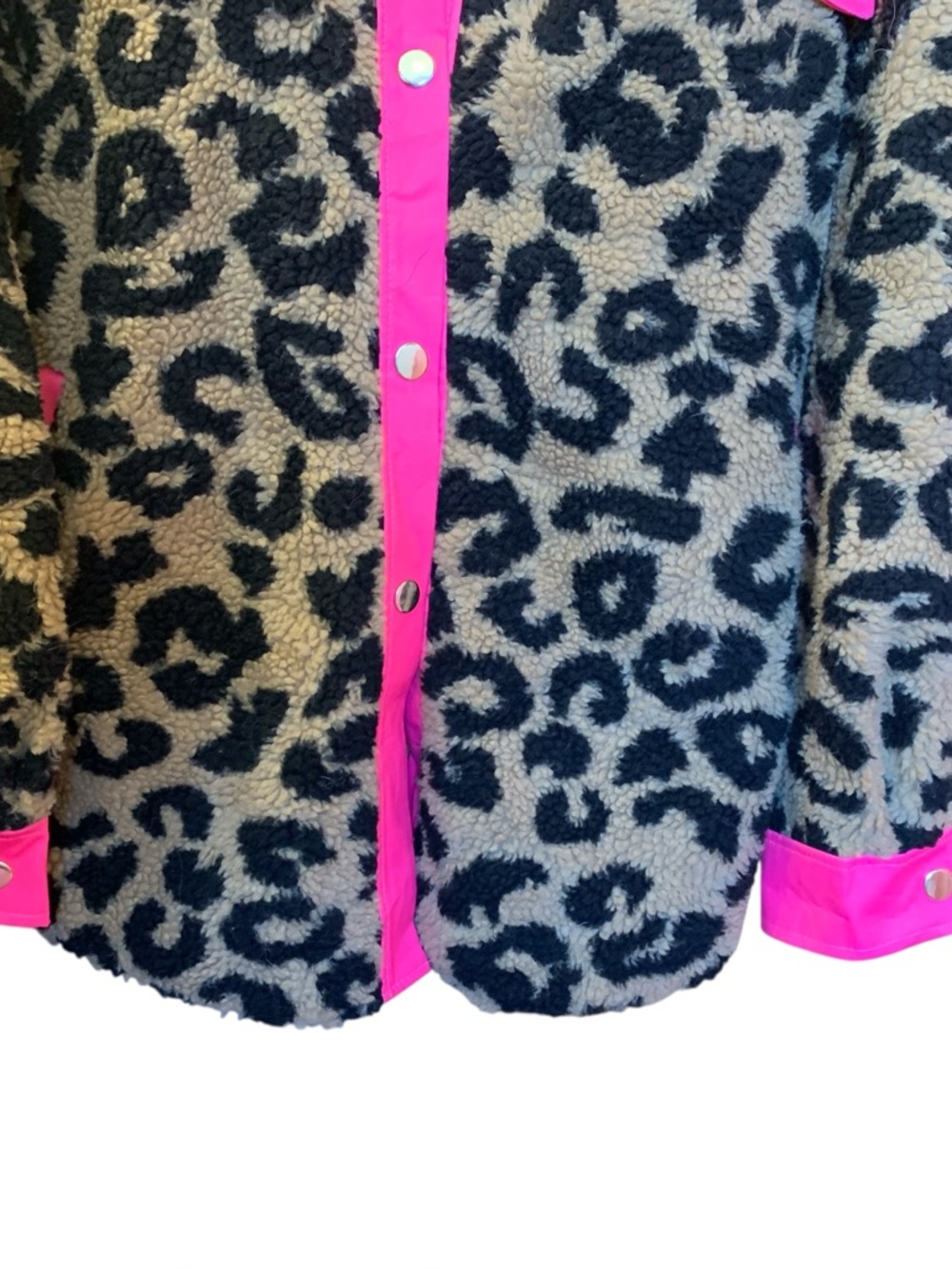 NEW Hot Pink & Leopard Shepherd Jacket Cheetah Animal Print Woman’s Size 2X - Picture 3 of 10
